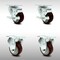 Service Caster 3.5 Inch SS Maroon Polyurethane Top Plate Caster Set with 2 Brake 2 Rigid SCC SCC-SS20S3514-PPUB-MRN-TLB-2-R3514-2 - alternate 2